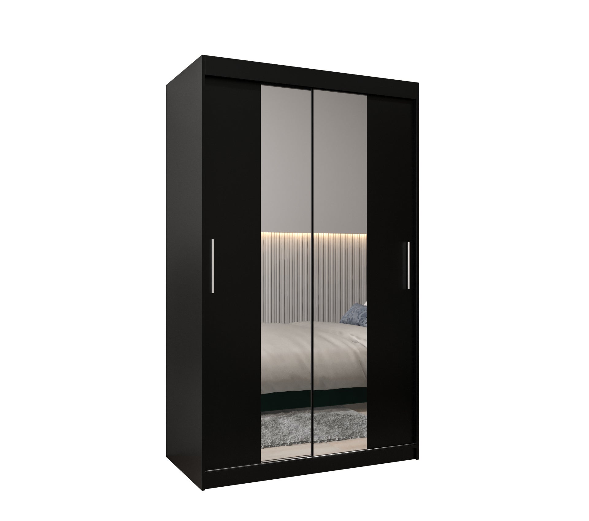 Szafa przesuwna garderoba TOKYO 1 120 x 62 x 200 cm Czarny + Czarny - Abiks Meble