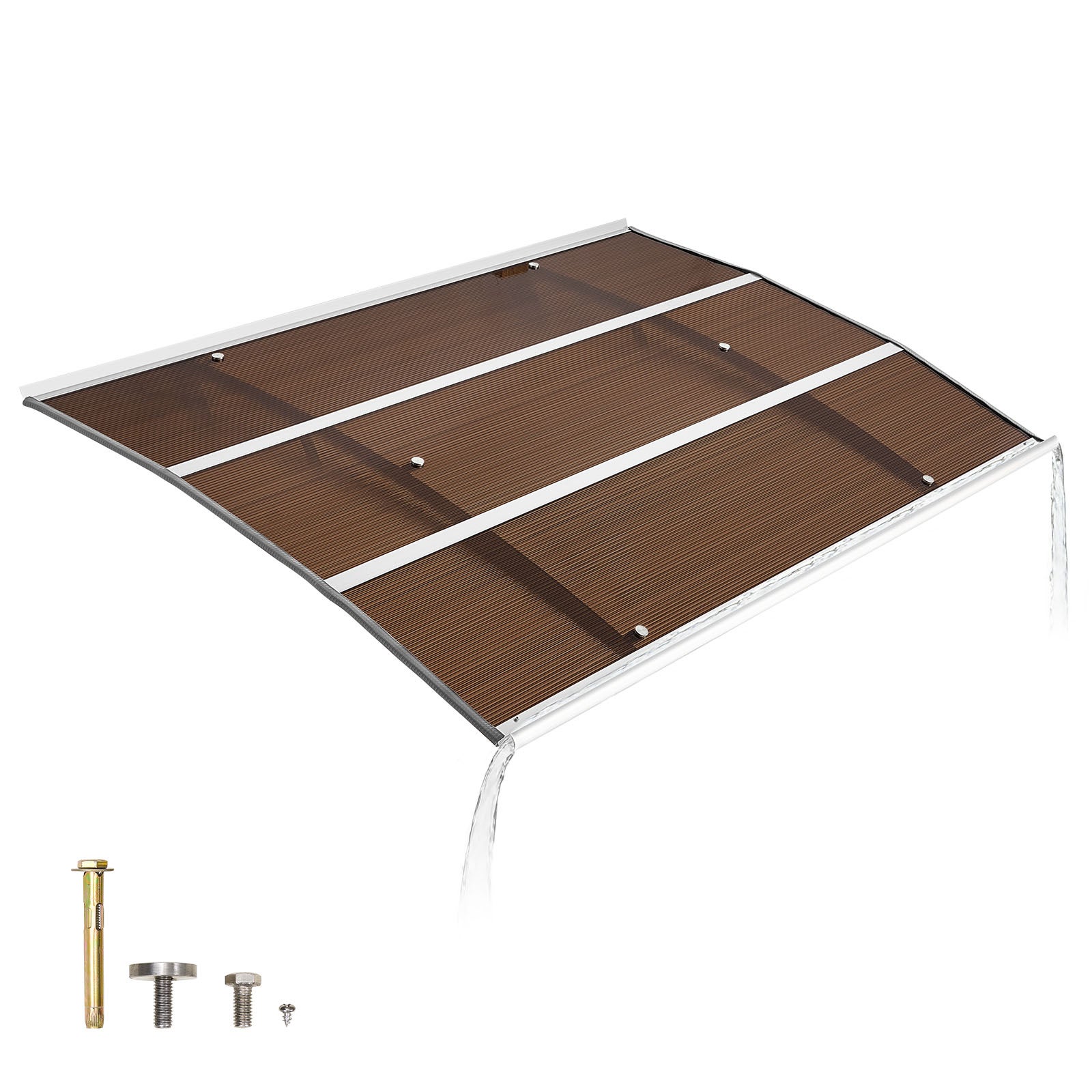 Marquesina vevor de policarbonato para puerta de entrada (100 x 150 cm), para exteriores, para ventanas de porche y balcones, la nieve y el sol.