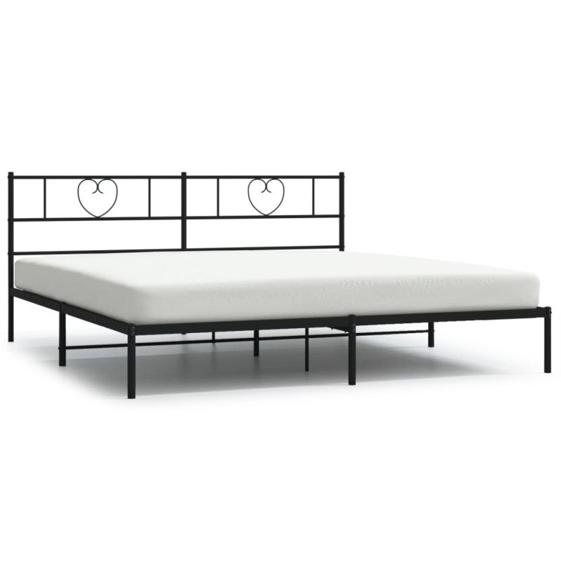 Estructura cama sin colchón con cabecero metal negro 180x200 cm vidaXL - 2