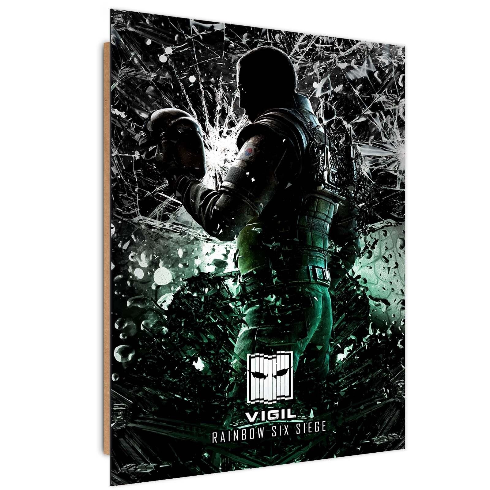 Game Rainbow Six Siege Montagne - Targa in metallo retrò, stile chic, retrò, pittura in ferro, per bar, grotte, bar, famiglia, garage, decorazione da parete, 30 x 40 cm