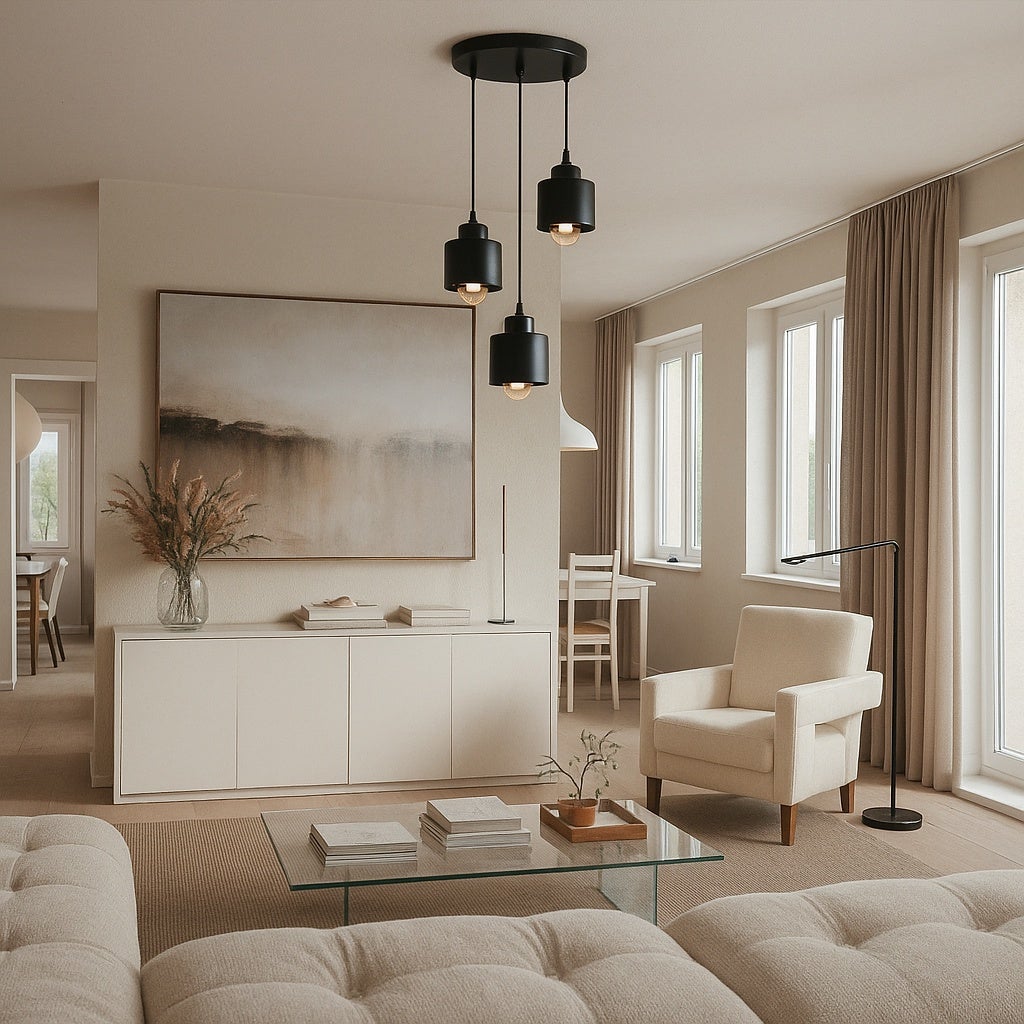 Lampa wisząca sufitowa Elza E27 3-punktowa 110 cm IP20 okrągła czarna MasterLED - 4