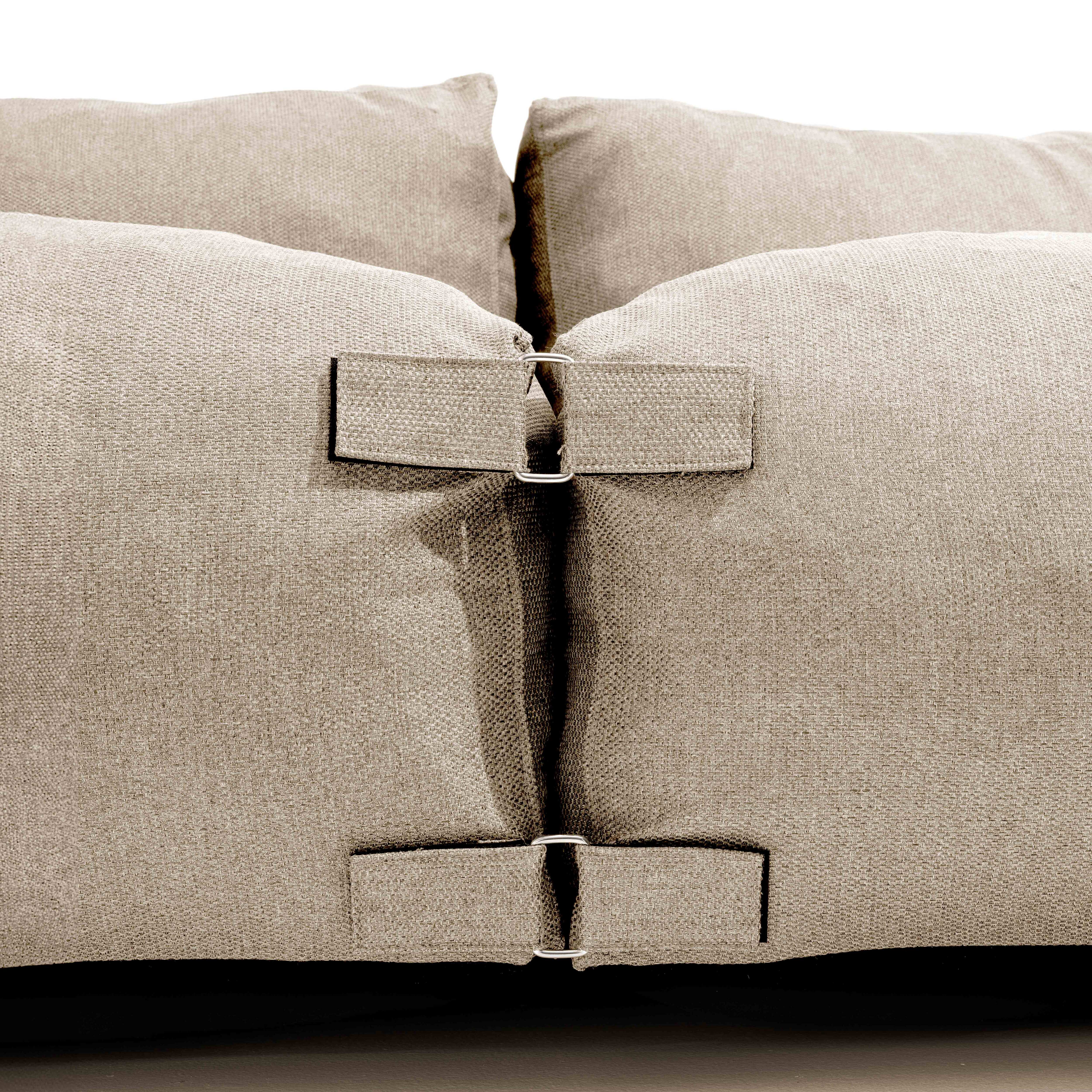 Canapé d'angle de jardin modulable 5 places beige, Mixi - Oviala - 7