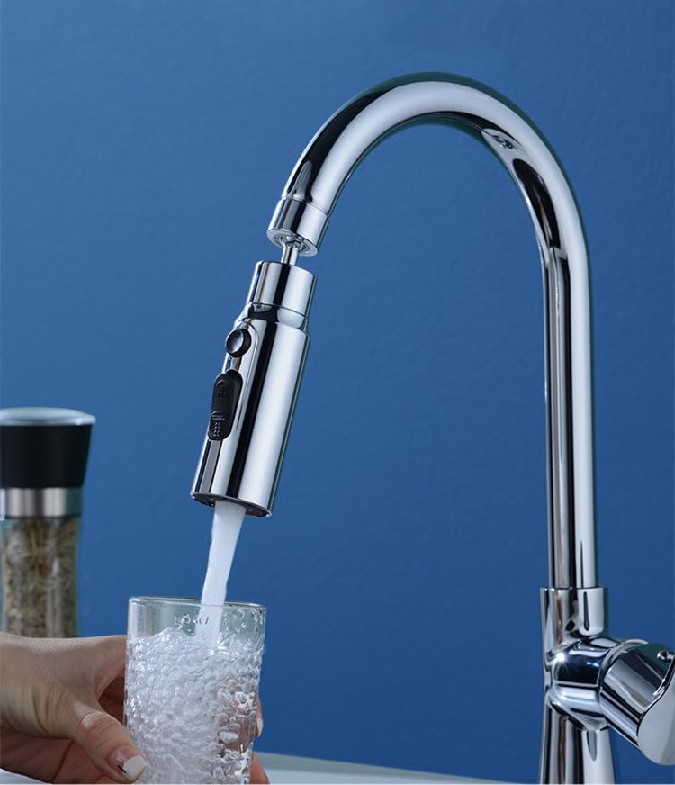 Aeratore Rubinetto Girevole 360° Con Due Getti – Ventilato E Potente, In Ottone Cromato, Per Cucina E Bagno, Adattatore Universale