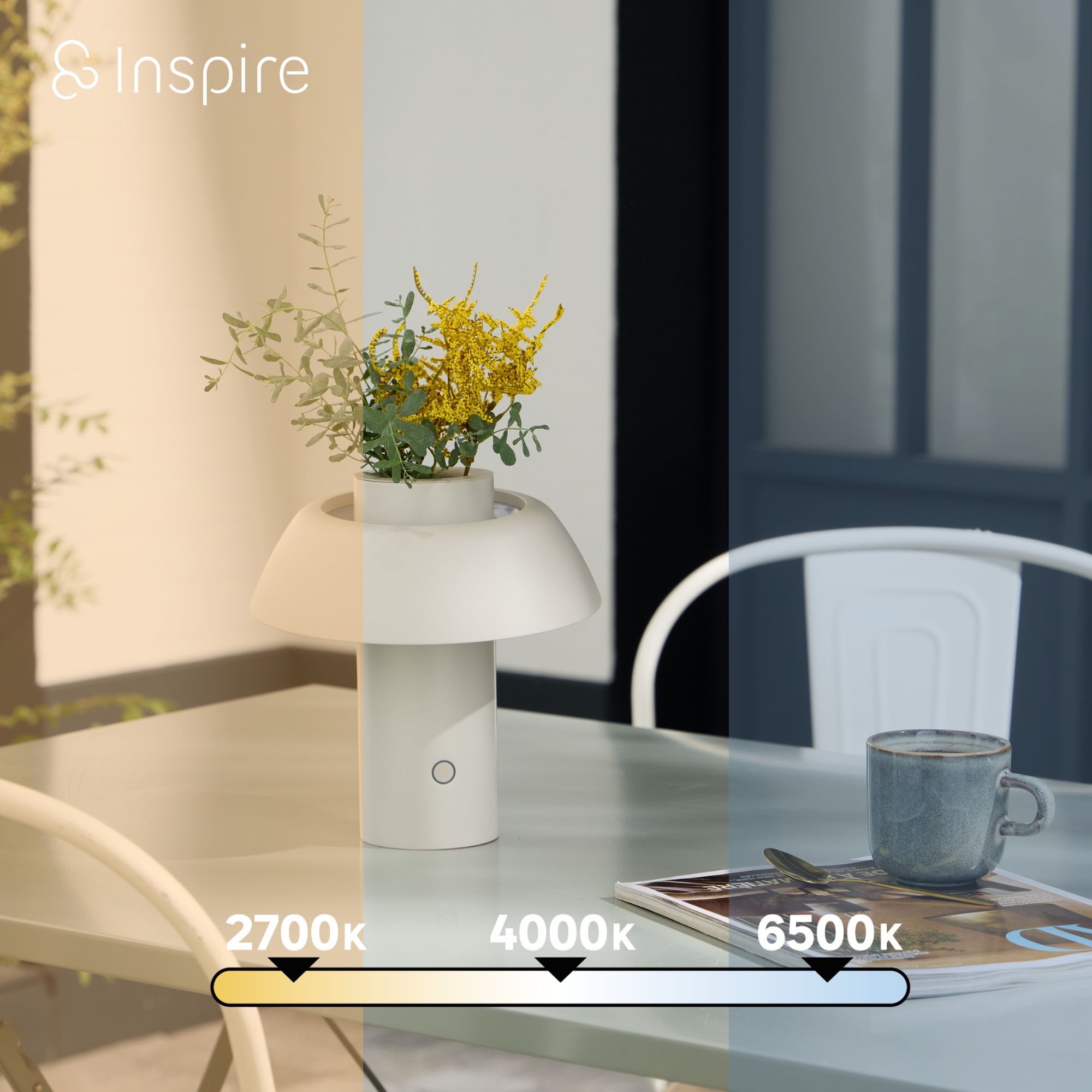 Candeeiro de mesa, 500 Lúmenes, brancos ajustáveis, Floral INSPIRE - 6