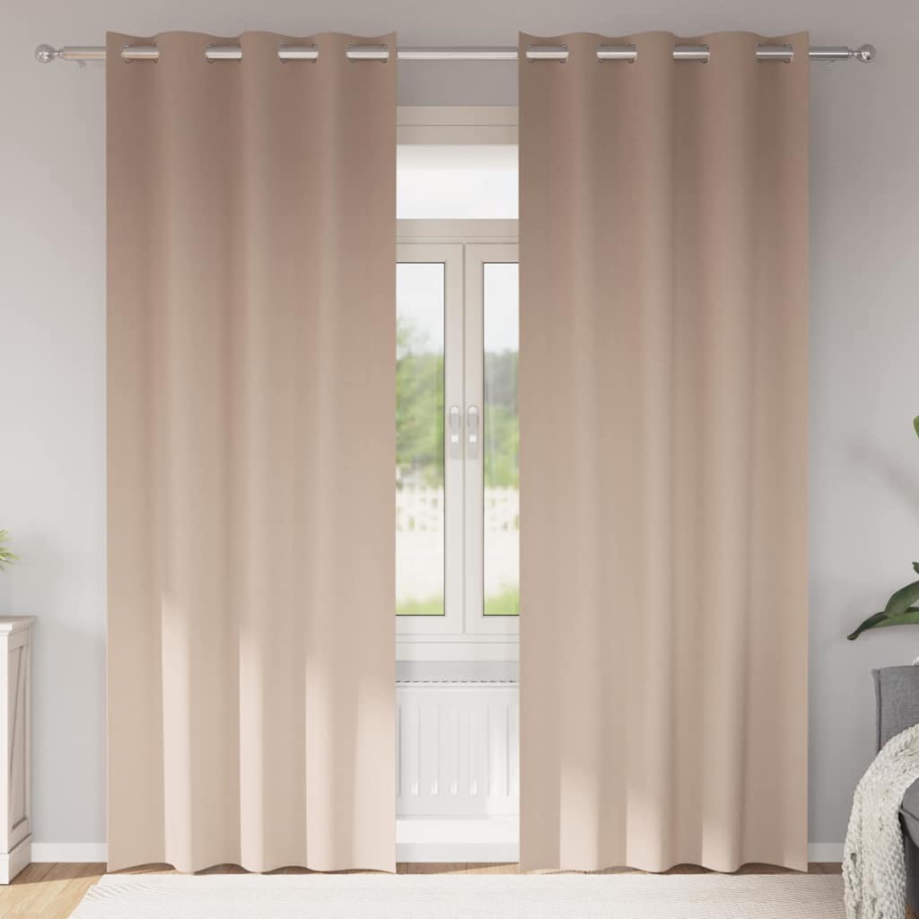 Firany blackout z kółkami 2 pcs Ciemnoszary 260 x 140 cm vidaXL