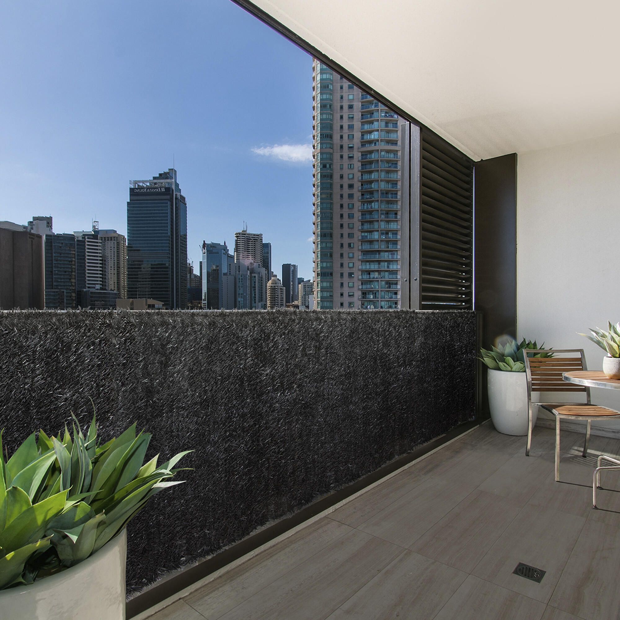 Sztuczny żywopłot o wysokim stopniu zacienienia antracyt CATRAL 1.5x3 m