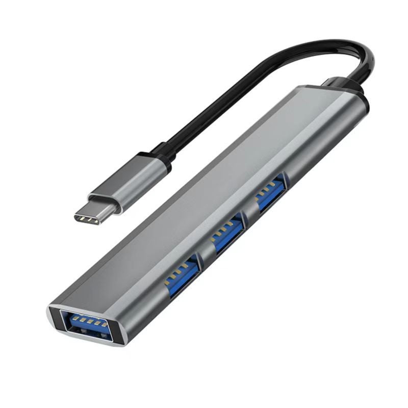 Hub USB-C 4 w 1 z portami USB-C, adapter USB-C do USB, hub USB-C z 1 portem USB 3.0 i 3 portami USB 2.0, do laptopów Mac itp.