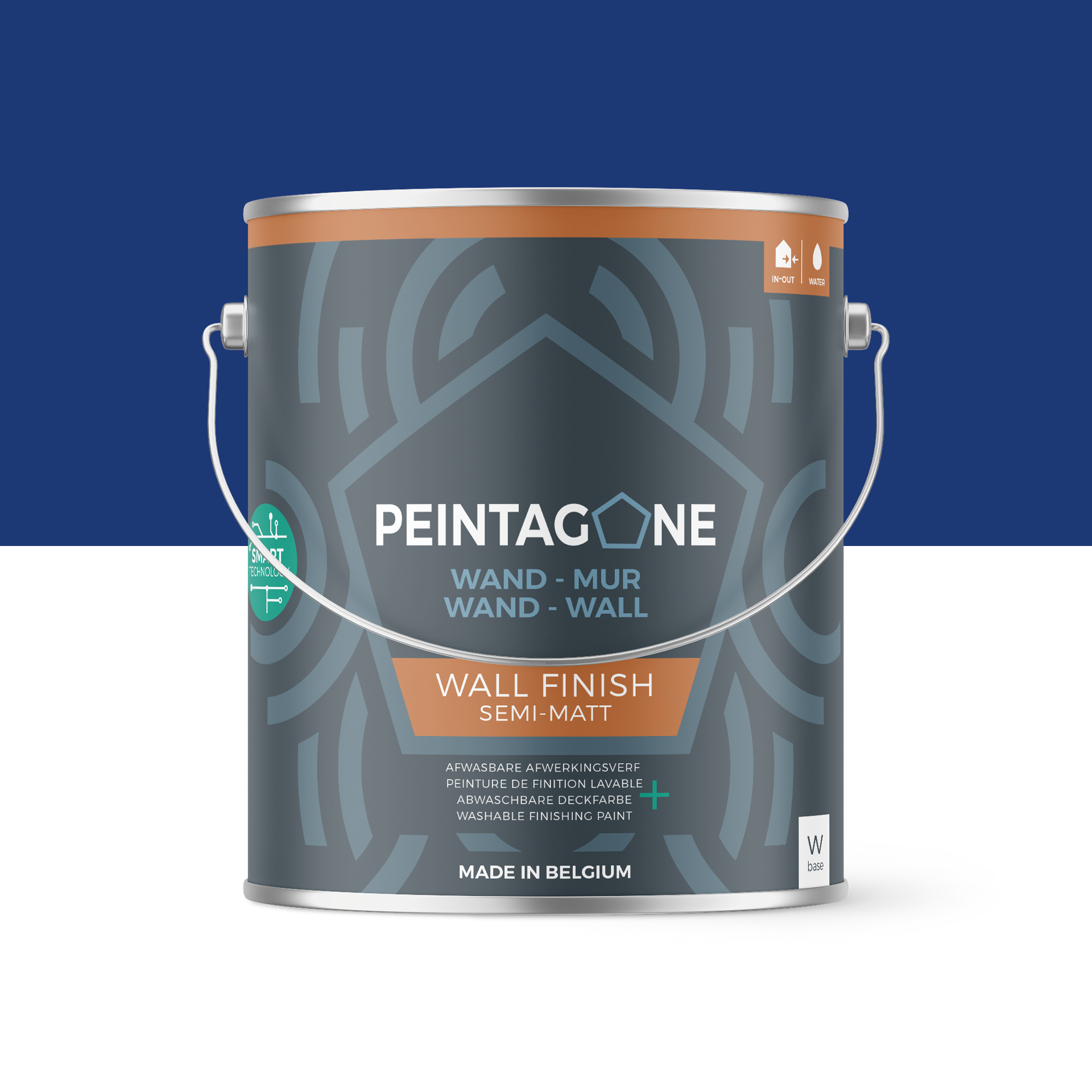 Peinture de finition ultralessivable pour murs int. & ext. Wall Finish SemiMatt, 4 l, New