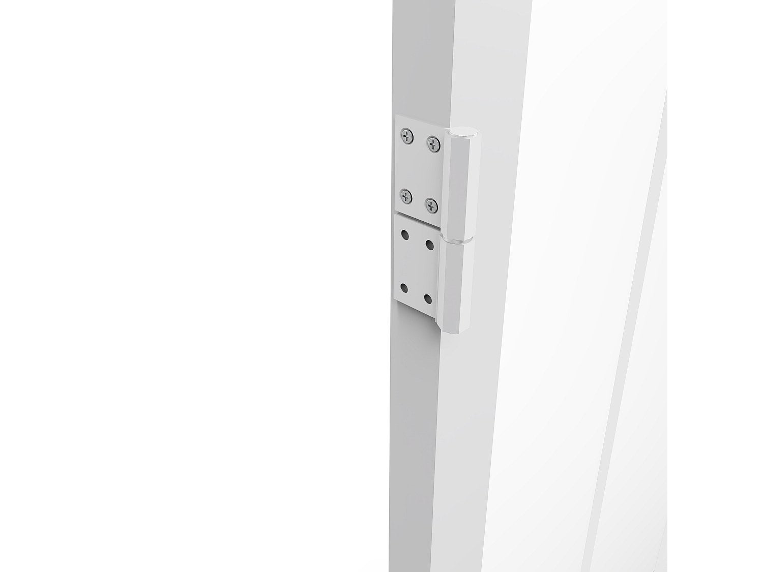 Blocco porta reversibile H204 x L83 cm Alluminio e Vetro temperato smerigliato Bianco - ERMELO - 9