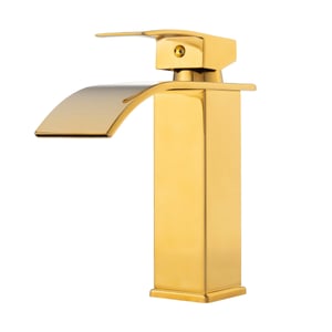 SILLA Grifo de Lavabo Moderno de Latón, tipo Cascada, Dorado