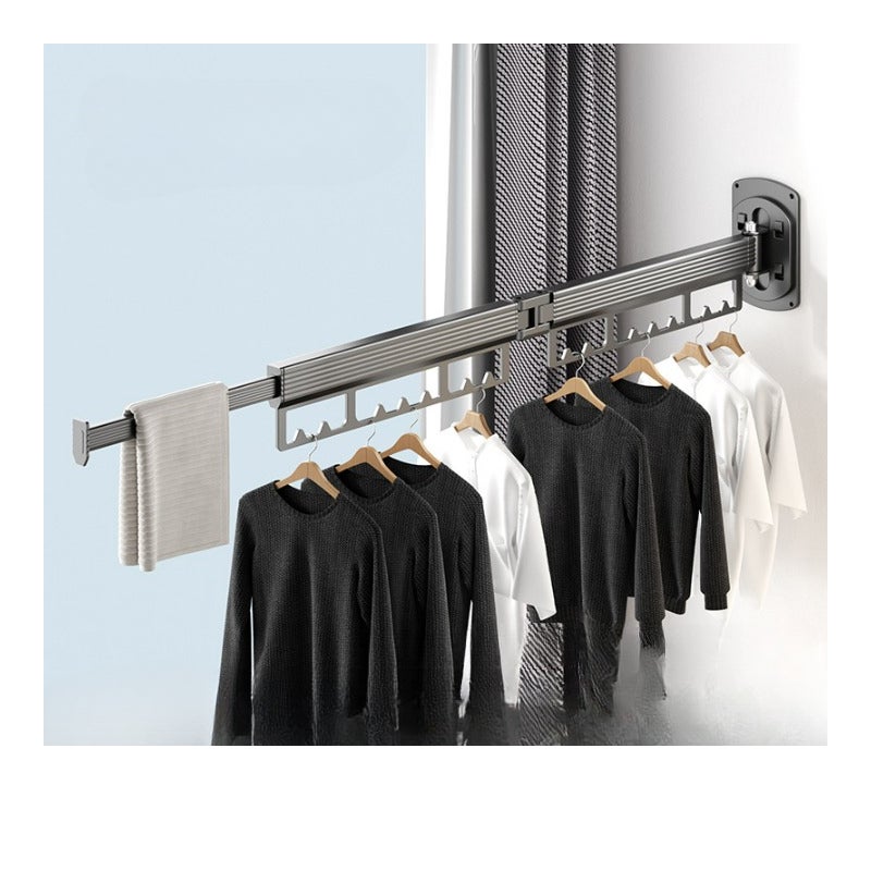 Składany wieszak na ubrania, składana suszarka do ubrań, składana półka balkonowa, suszenie ubrań i kołder, szary, 2 modele składane