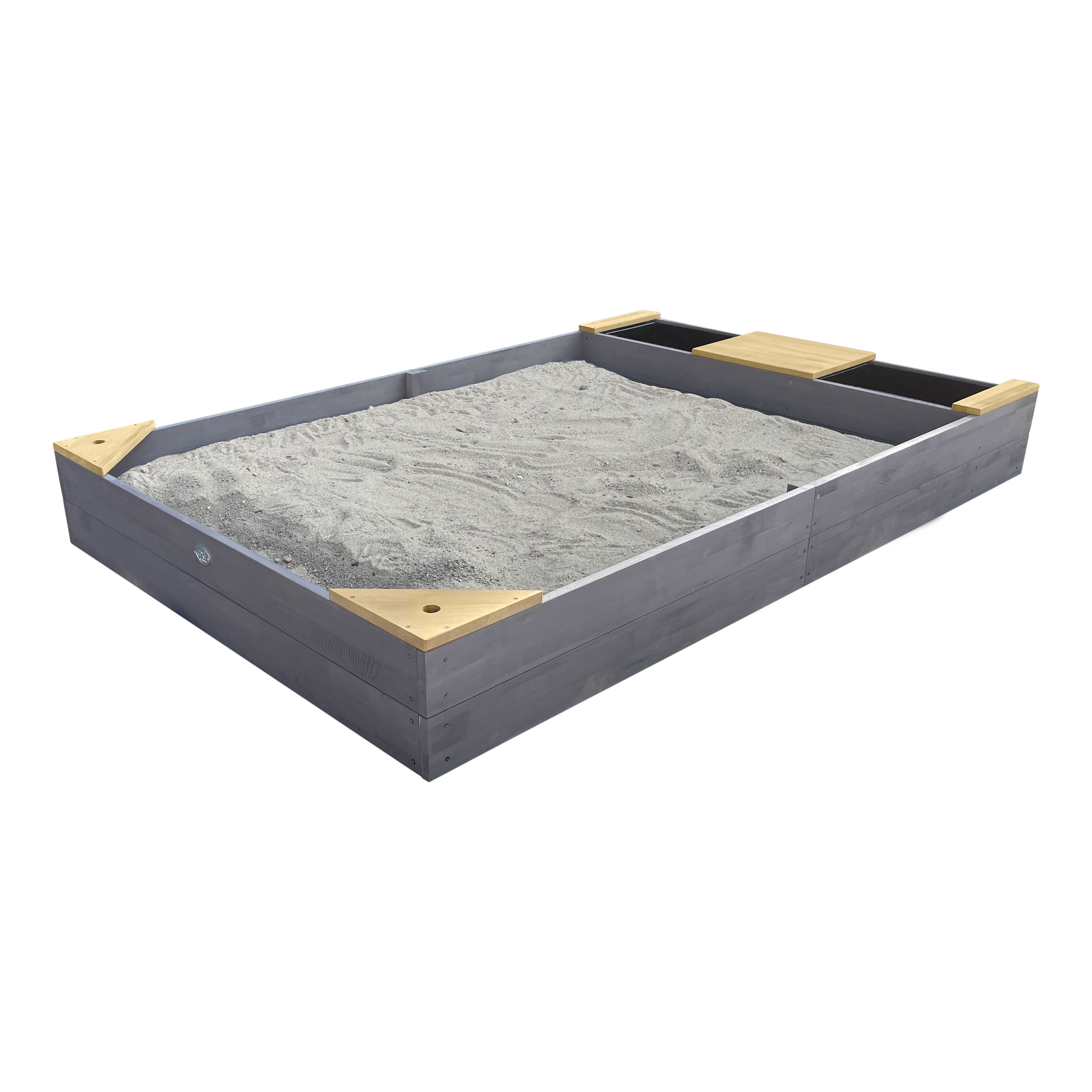 Bac à Sable En Bois 140 Cm Avec Couvercle - Bancs Intégrés, Bois FSC Traité, Pour Jardin