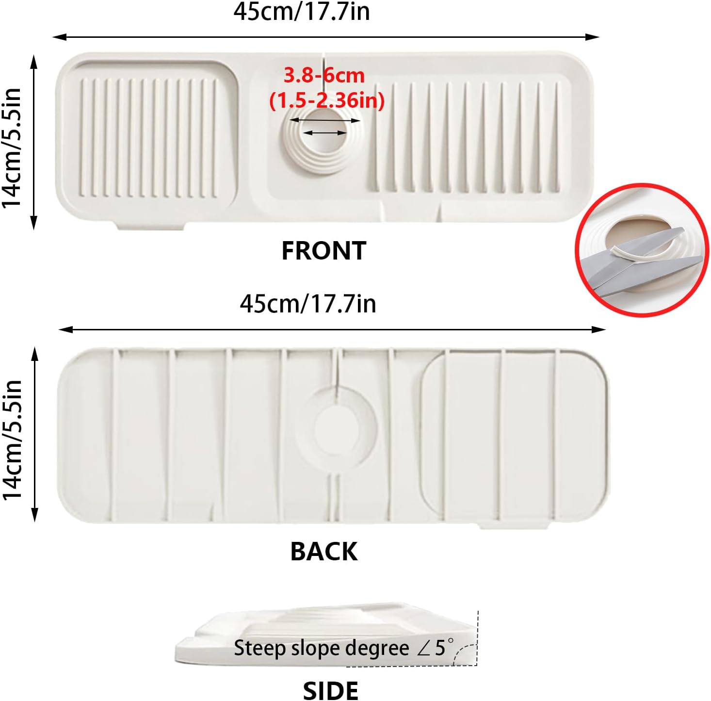 Protector De Silicona Para Grifo - Bandeja Antisalpicaduras Para Fregadero De Cocina O Baño
