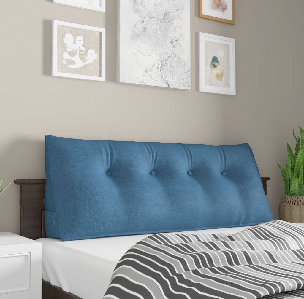 Coussin Cale-lit Triangulaire - Support Lombaire Et Cervical | 120 X 50 X 20 Cm, Housse Amovible, Marron Clair
