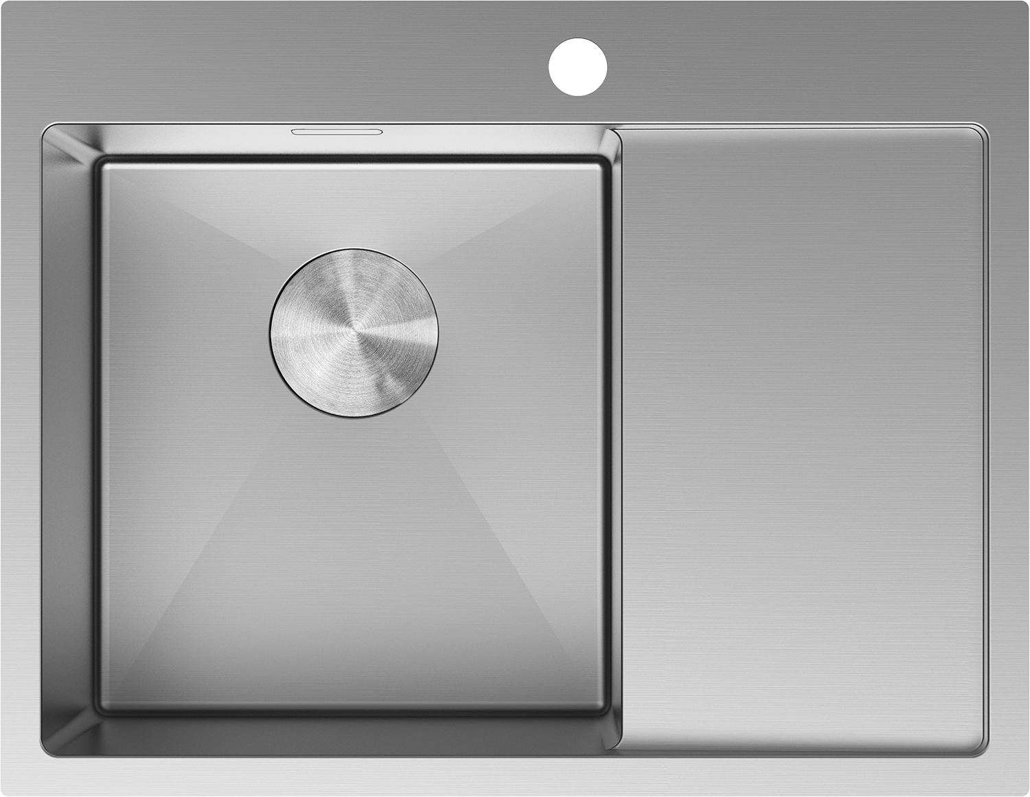 Mexen Exar zlewozmywak stalowy 1-komorowy z ociekaczem lewy 620 x 480 mm, inox - 6431621005L-01