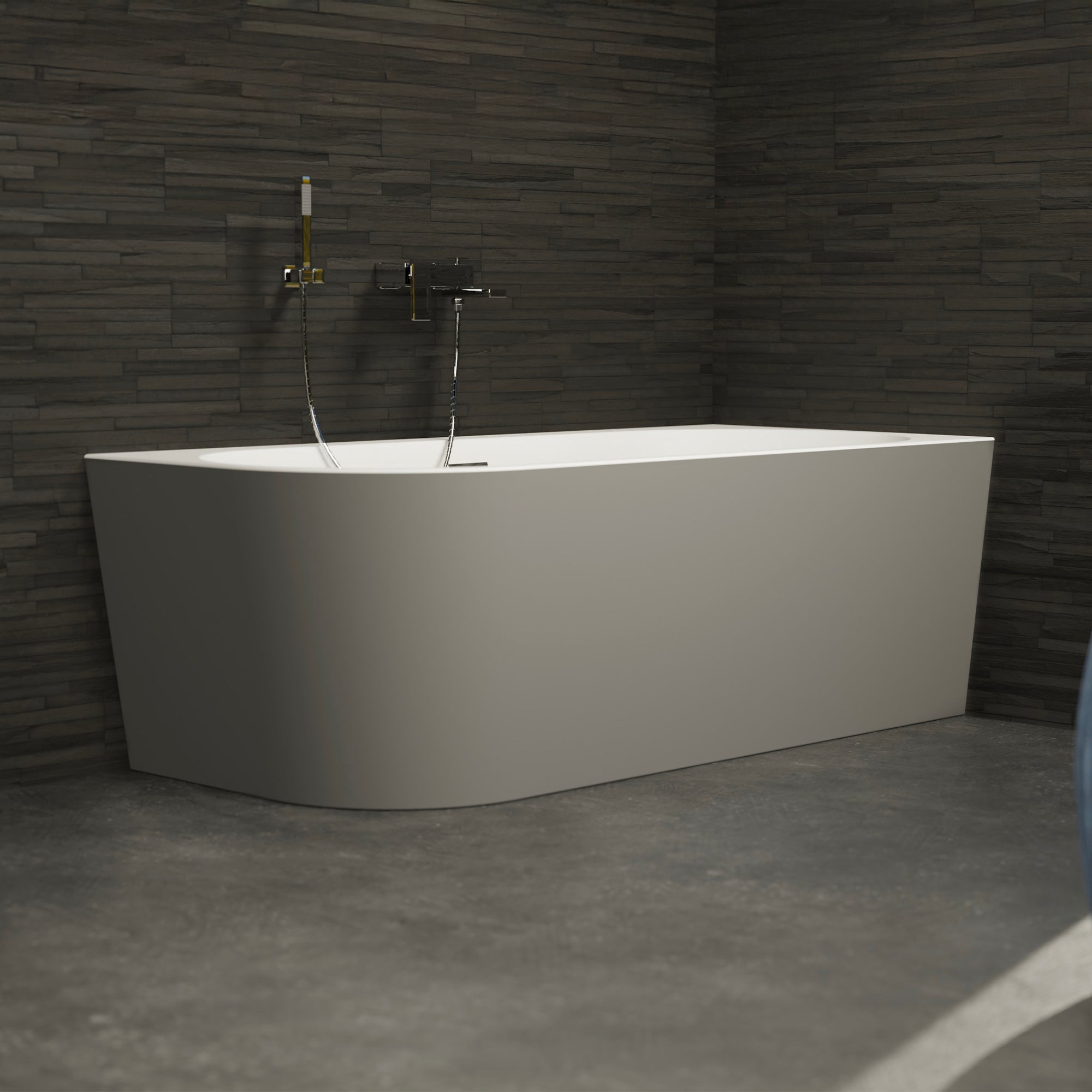 Baignoire Ilot Capri 160 droite grise 160 x76 x58 cm, by SPALINA - 3