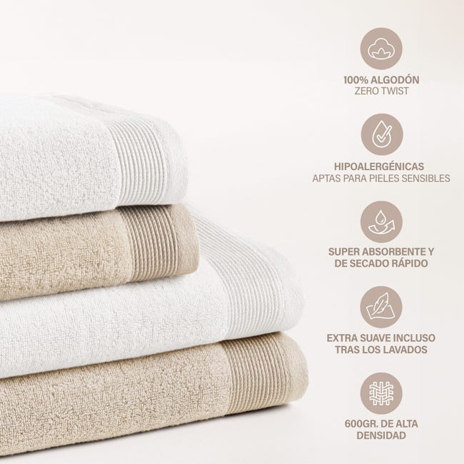 Serviettes De Bain En Coton Et Bambou - Lot De 2 - 600 G/m², Douces, Absorbantes Et Hypoallergéniques - Plusieurs Coloris Serviettes De Bain En Coton Et Bambou - Lot De 2 - 600 G/m², Douces, Absorbantes Et Hypoallergéniques - Plusieurs Coloris