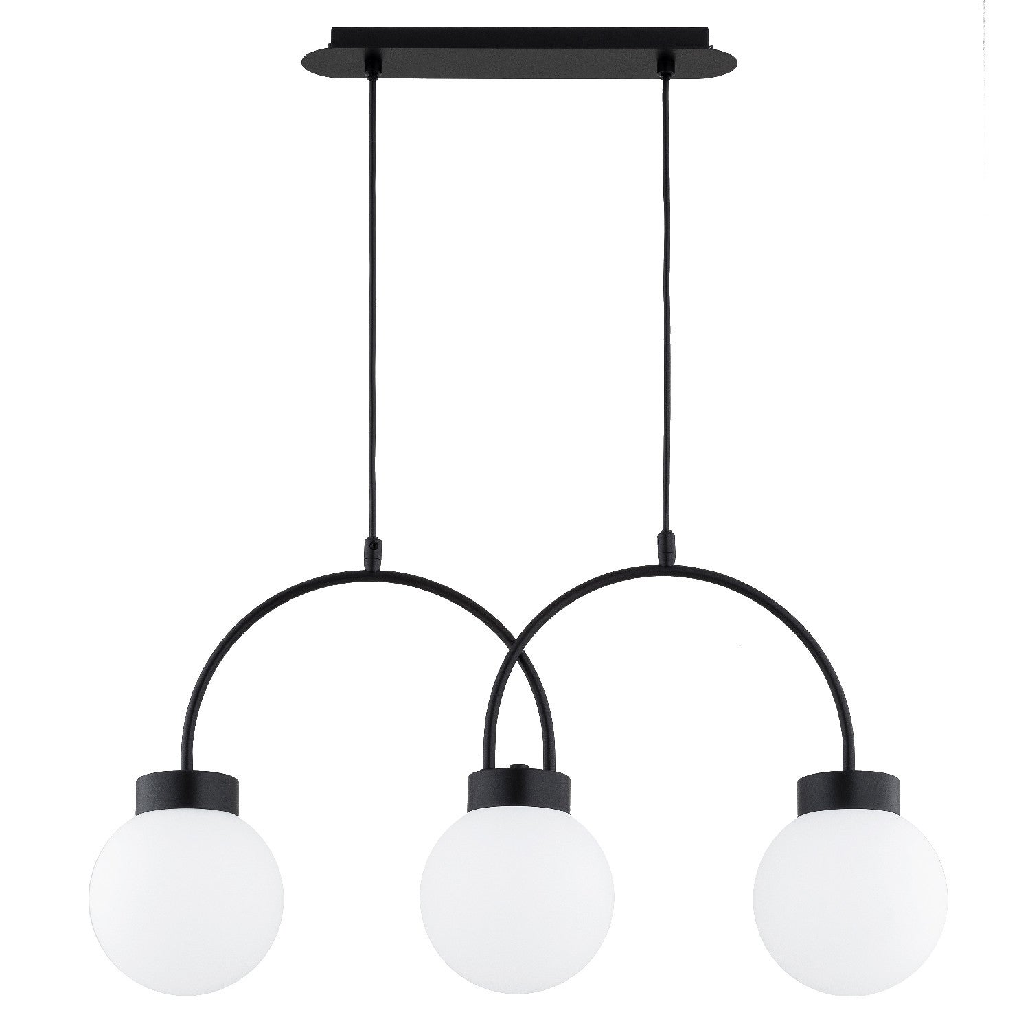 Lampa wisząca Darso czarno-biała 3xE14x10W nad stół wym: 75 x 68 x 15 cm metal Alfa