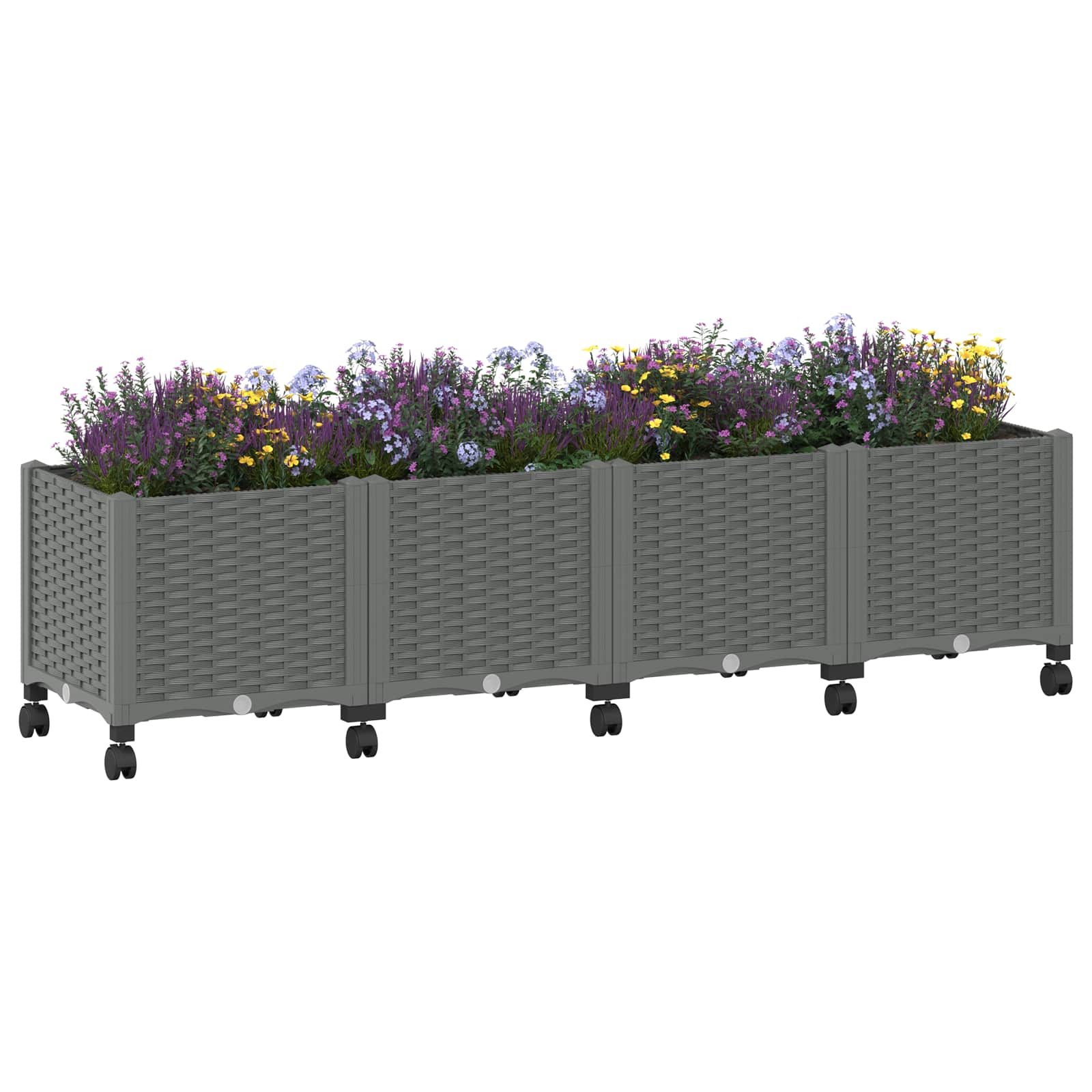Jardinera con ruedas - Polipropileno - Gris claro - 160x40x44cm | Leroy ...