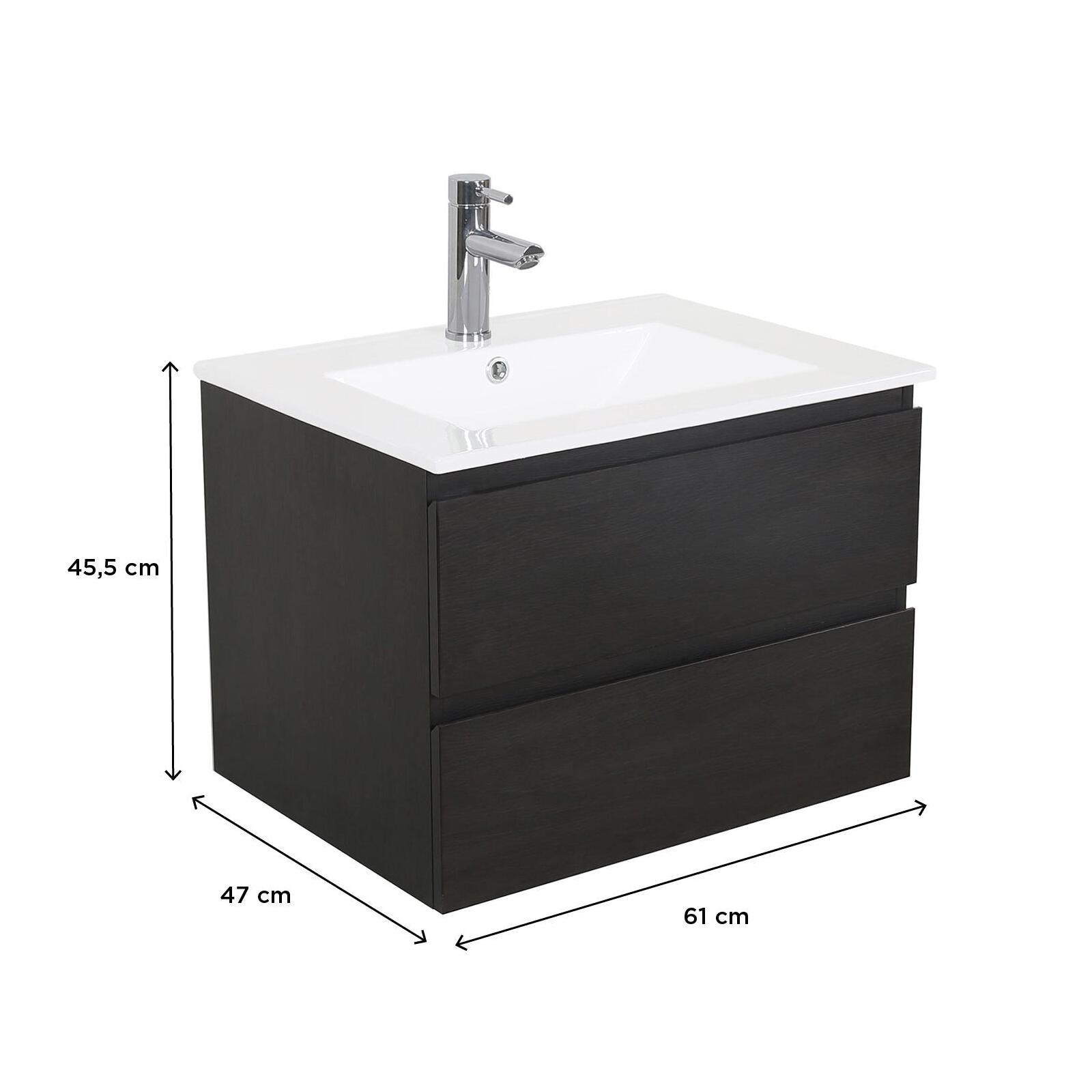 Meuble simple vasque 60cm SORRENTO + vasque - 3