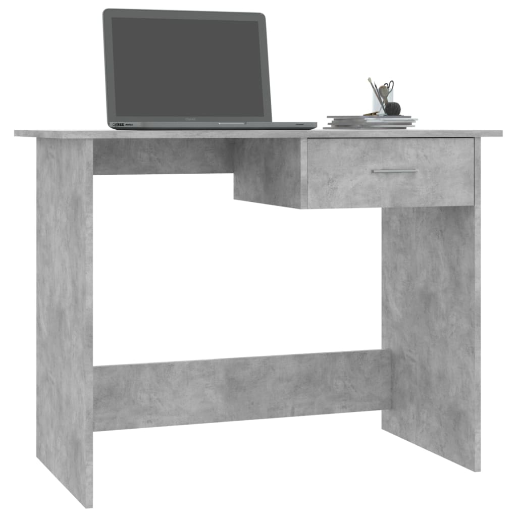 Maison Exclusive - Bureau Gris béton 100x50x76 cm Bois d’ingénierie - 3