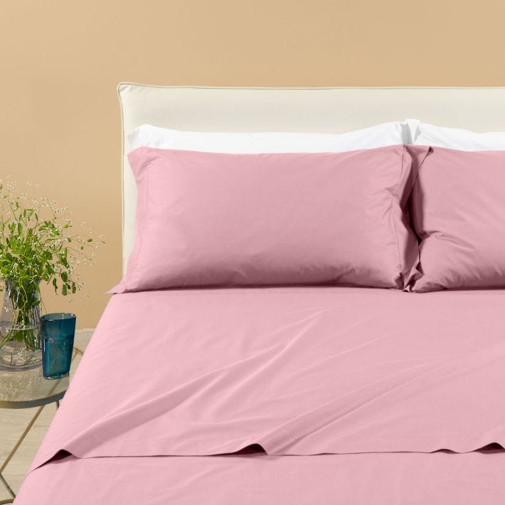 Parure lenzuolo cotone percalle stampa lavanda - Ecom
