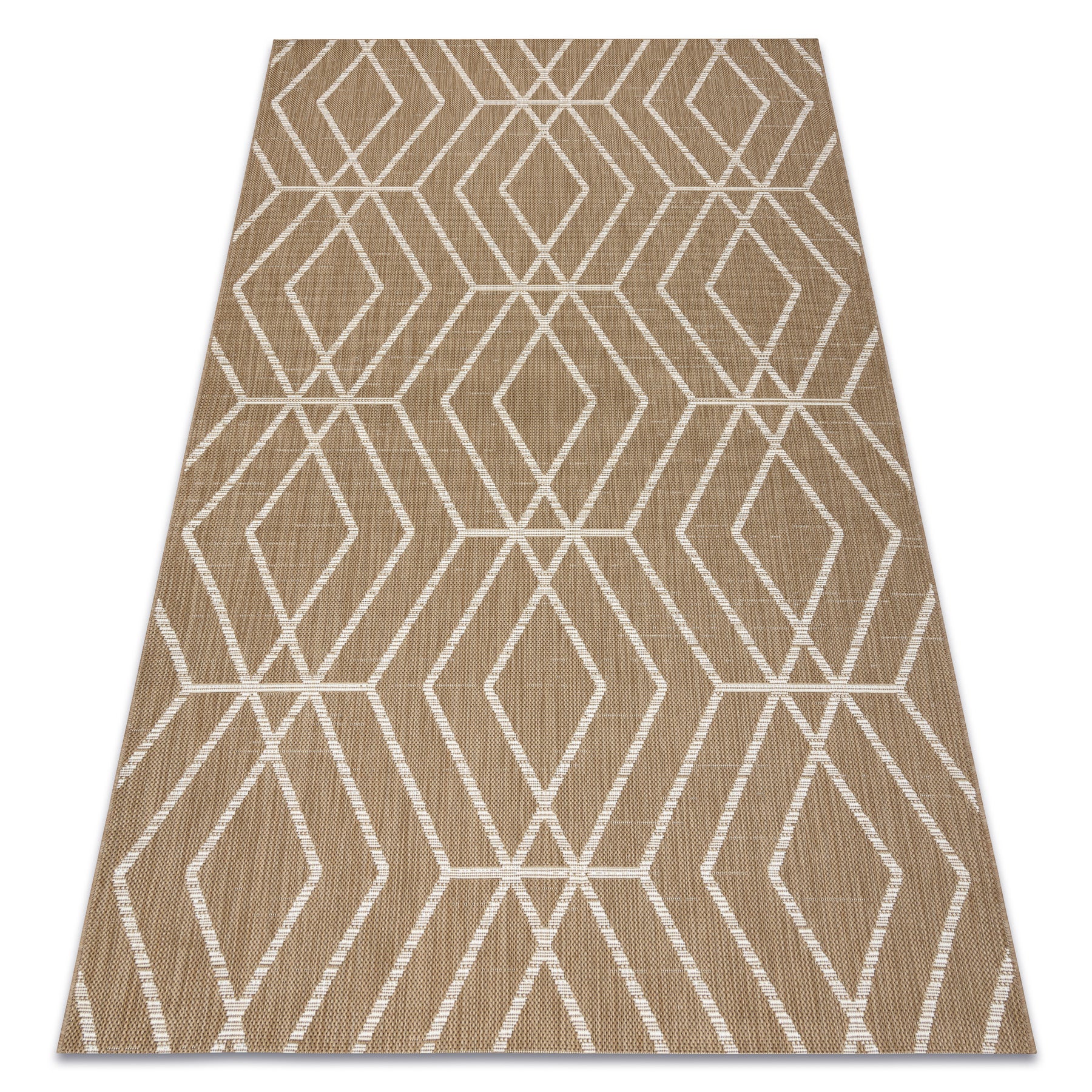 Dywan sizal FLAT 48956265 Geometryczny - beż naturalny kolor słomkowy, sznurkowy 120x170 cm