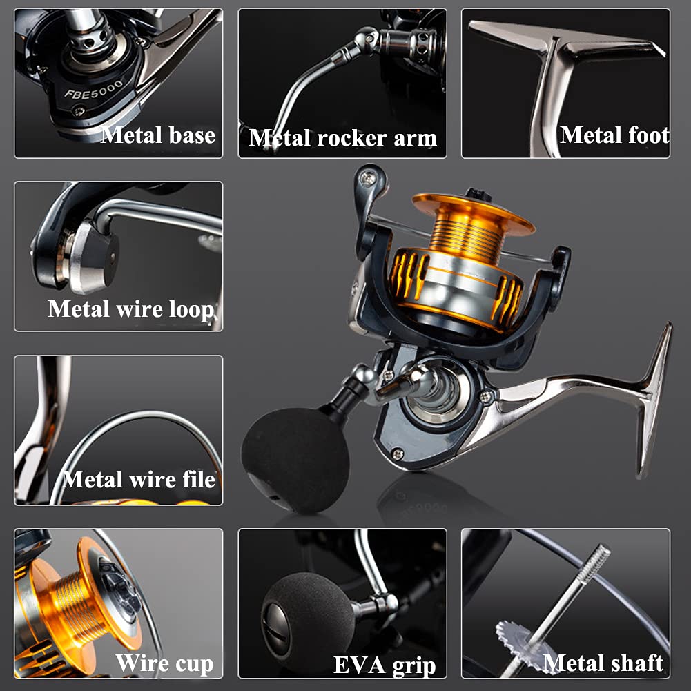 LeftRight Mulinello da pesca in metallo intercambiabile con esche per pesci Ruota per lancio ad alta velocità (FBE2000) - 2