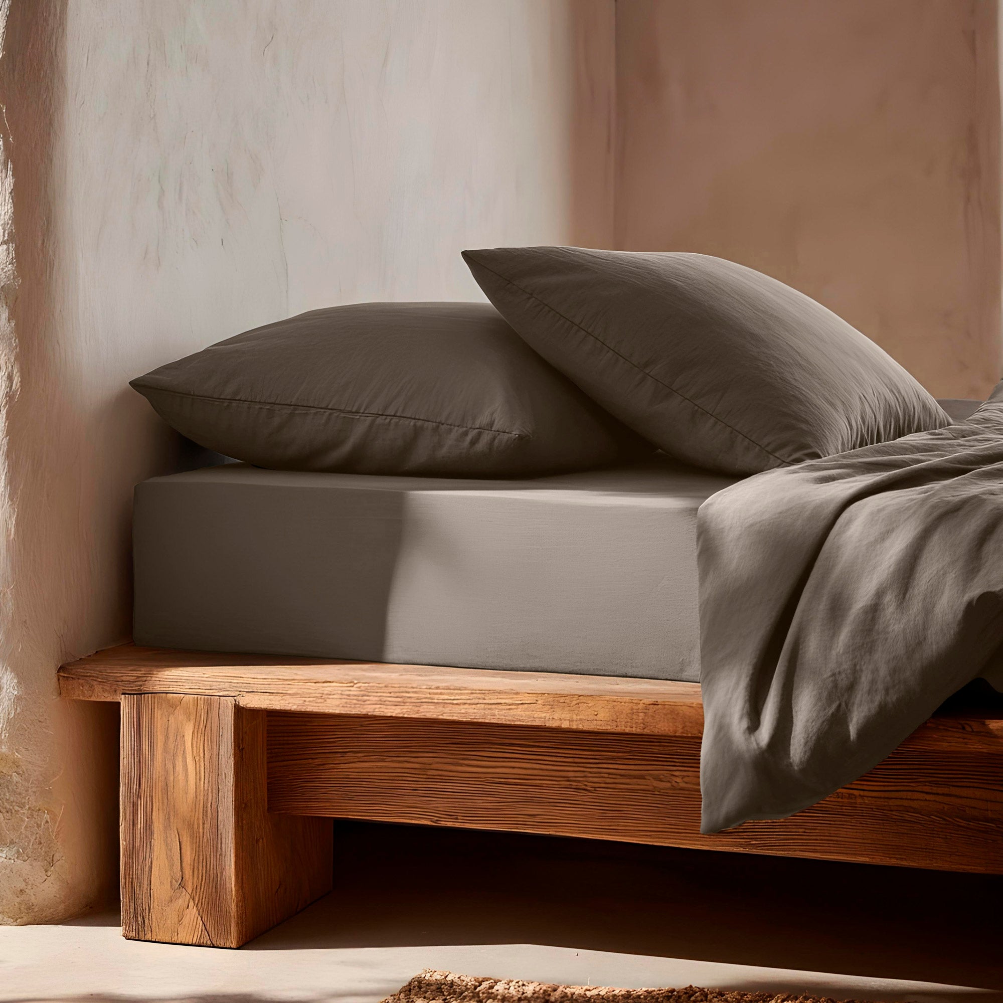 Drap-housse 140x200x30 cm 100% coton respirant réglable coloris Gris - 3