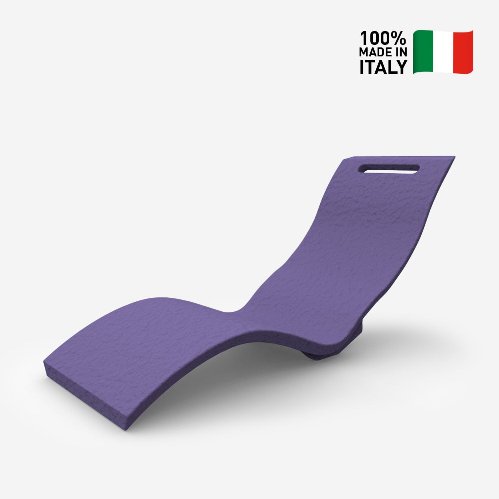 Arkema Design Lettino sdraio ergonomico effetto pietra, viola
