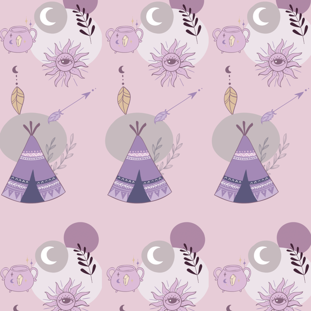 Papel de parede juvenil Boho Lila