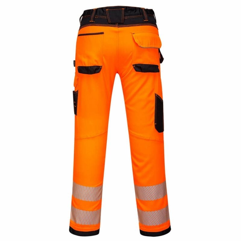 Portwest - Pantalon de travail extensible léger haute visibilité PW3 - Orange / Noir - 36 - 2
