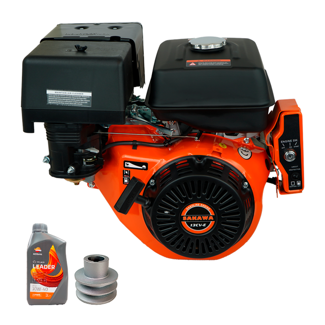 Motore 4 volte 390CC 13 CV Avviamento elettrico + olio + Puleggia Motore 25mm