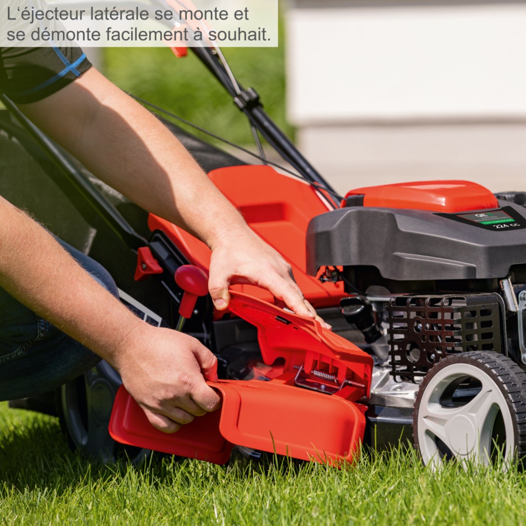 Scheppach Tondeuse thermique MS225-53 - moteur 4 temps - 224 cm³ - largeur de coupe 53 cm - hauteur de coupe 25-75 mm - 1800 m² - bac 65L - 6