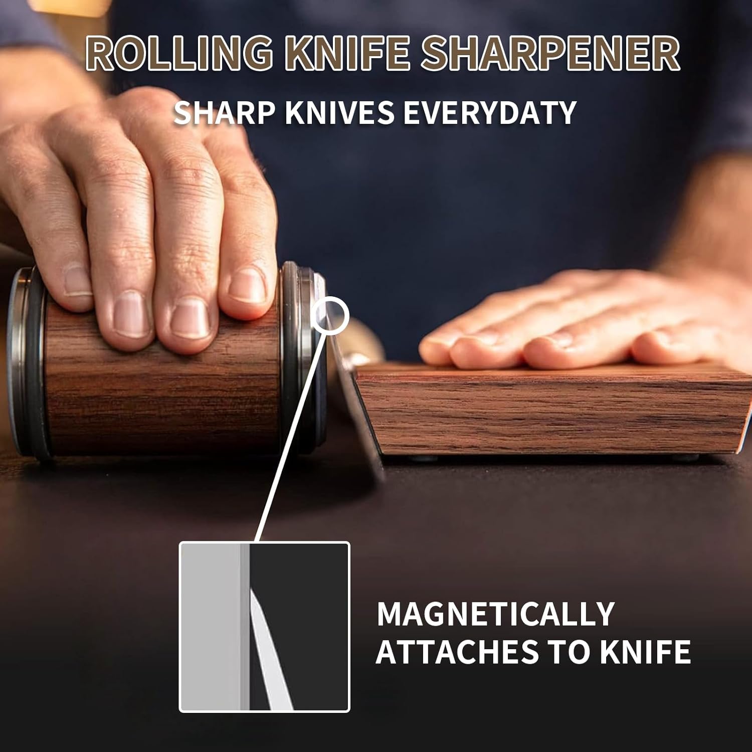 Affûteur de couteaux à rouleaux, avec affûteur à diamant industriel de 15 et 20 degrés, système d'affûtage à rouleaux (marron) - 1 pièce - 3