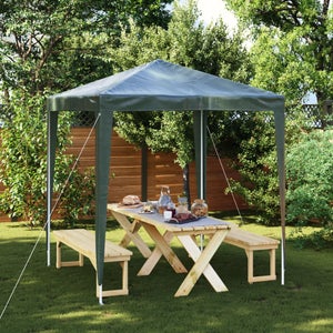 Gazebo con Tende e Stringa di Luci LED 4x3 m Bianco Crema Gazebo con Tende e Stringa di Luci LED 4x3 m Bianco Crema