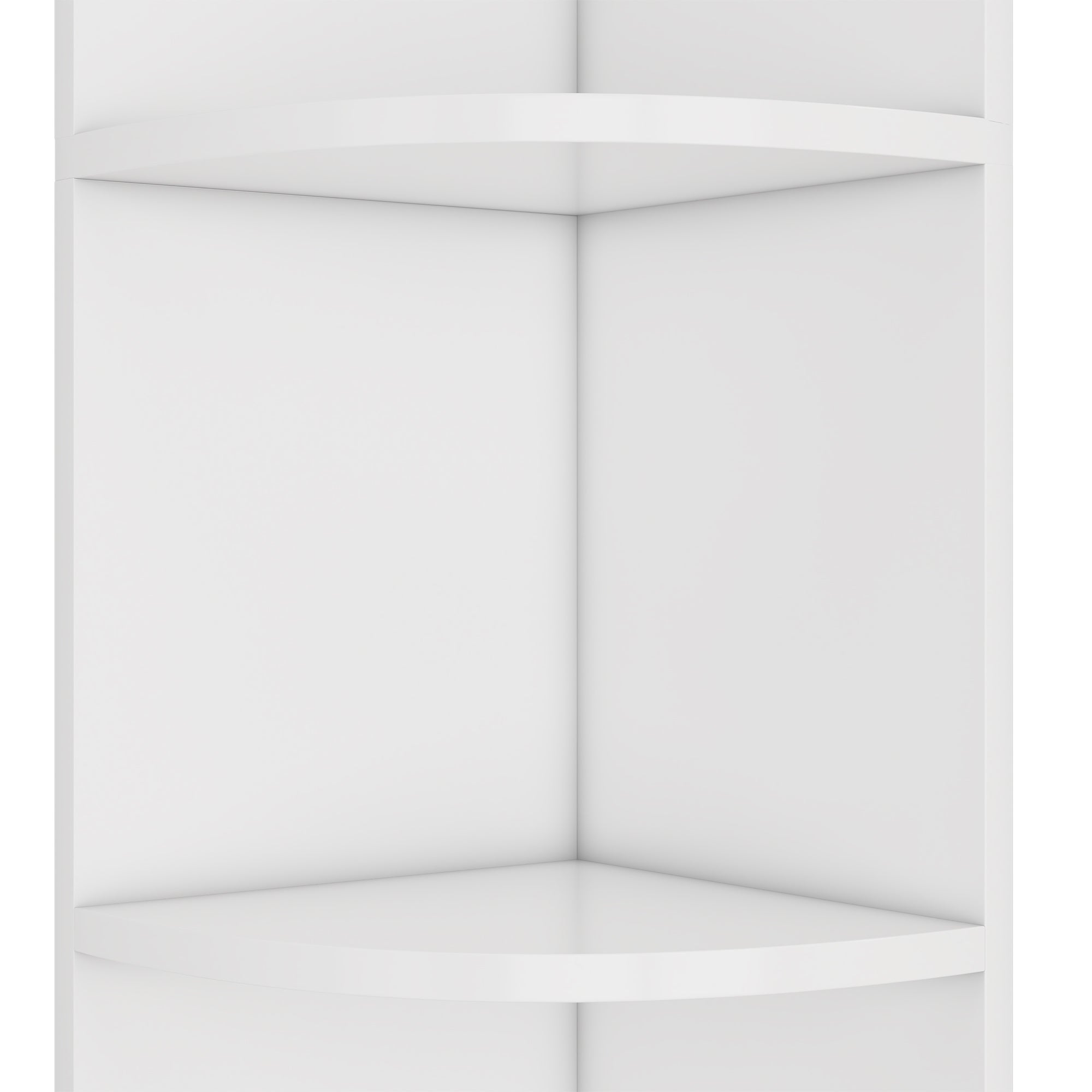 Librería de esquina con 5 estantes - 42 x 30 x 180 cm - MDF - Blanco - 9