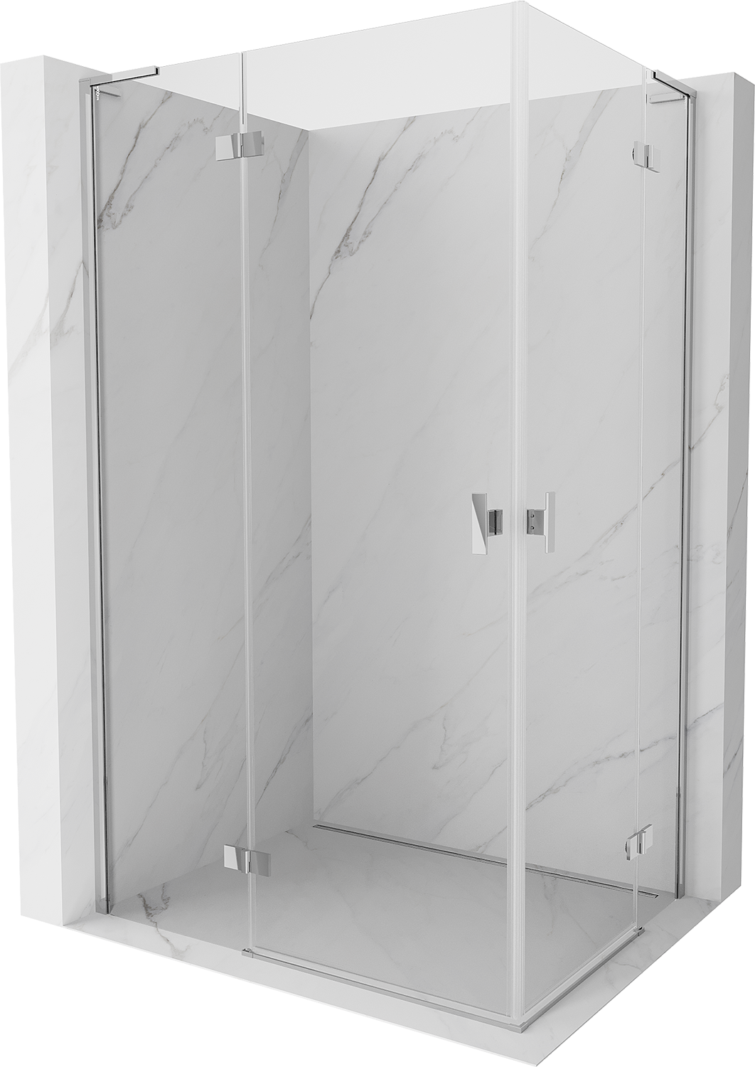 Mexen Mist-H L Duo kabina prysznicowa uchylna 70 x 75 cm, transparent, chrom - 8A5L-070L-075P-01-00