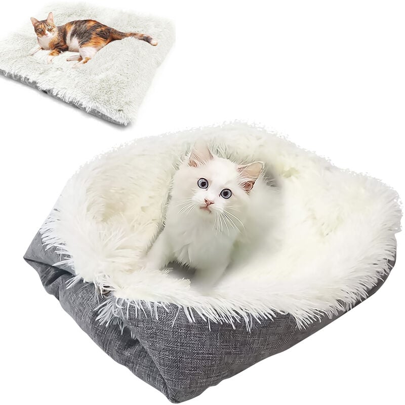 Bin Coussin Rond Pour Chat Et Petit Chien, 50 Cm, Fond Antidérapant Et