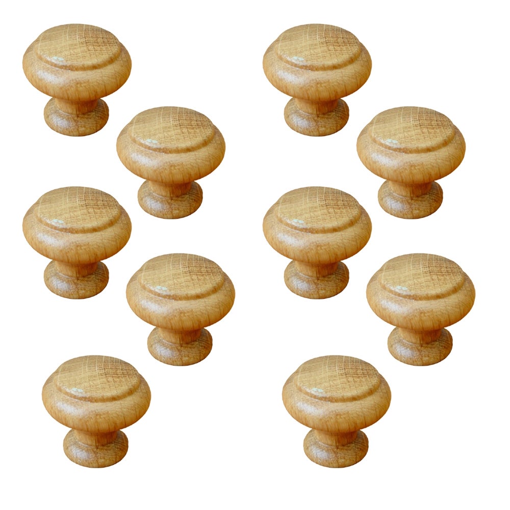 Pomos Redondos De Madera De Fresno Lijado Para Armario De Cocina