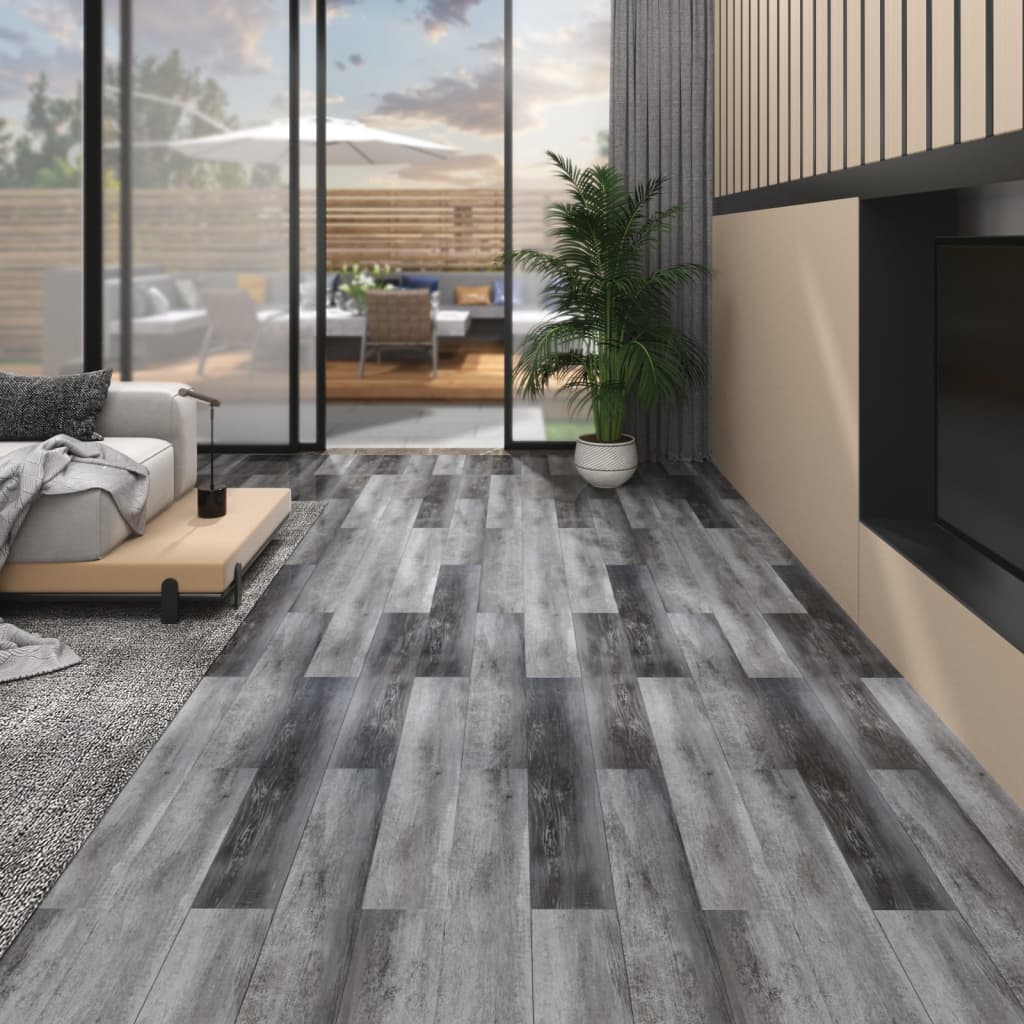 Maison exclusive - lamas para suelo pvc autoadhesivas gris brillante 5,02 m² 2 mm