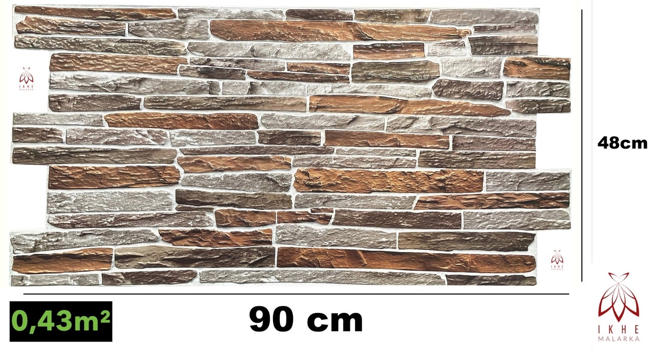 10 pièces / 4m² 3D PVC pierre aspect panneaux muraux revêtement mural panneaux de plafond PVC revêtement carreaux imitation CPVC09 - 7