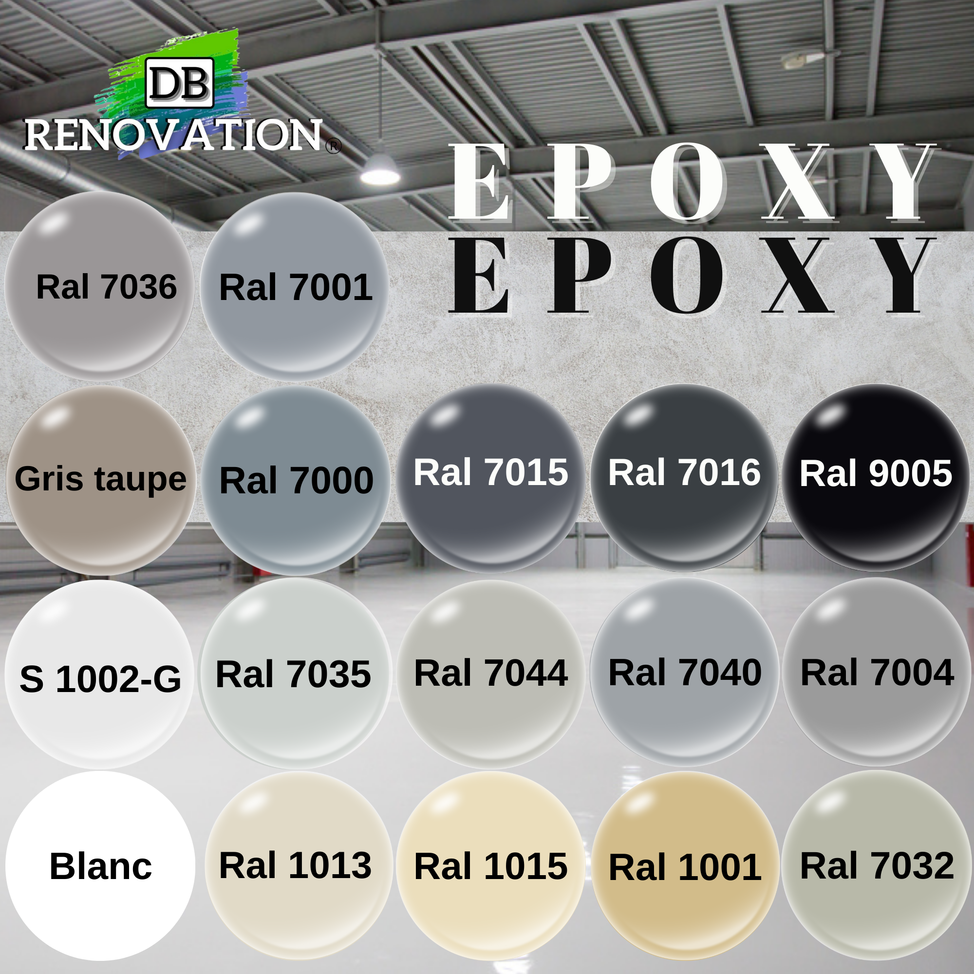 Peinture RESINE EPOXY pour sol béton Garage - Gris fenêtre 4,5KG (30 à 40m²) PRET A L'EMPLOI - Trafic intense - Etanche et résistant - 4