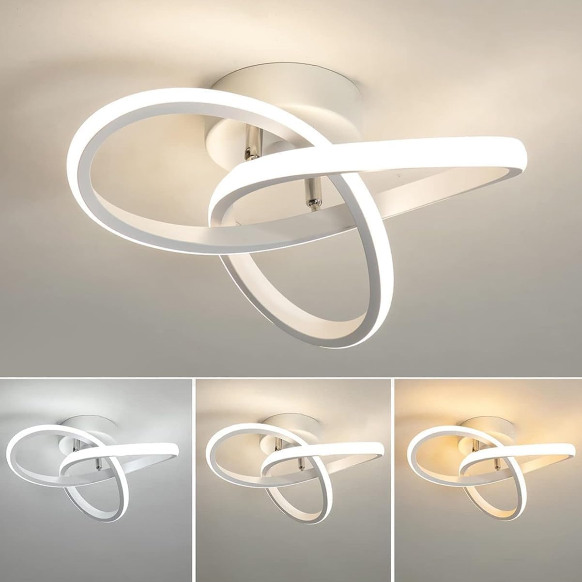 Plafon LED, Żyrandol LED energooszczędny, Plafon nowoczesny 20 W, Oprawa oświetleniowa LED do przedpokoju, 3 temperatury barwowe (3000 K-6000 K)