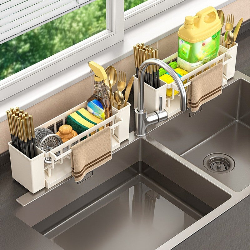 Zestaw 2 ociekaczy kuchennych na szmaty, biały, 31*9*10,7 cm