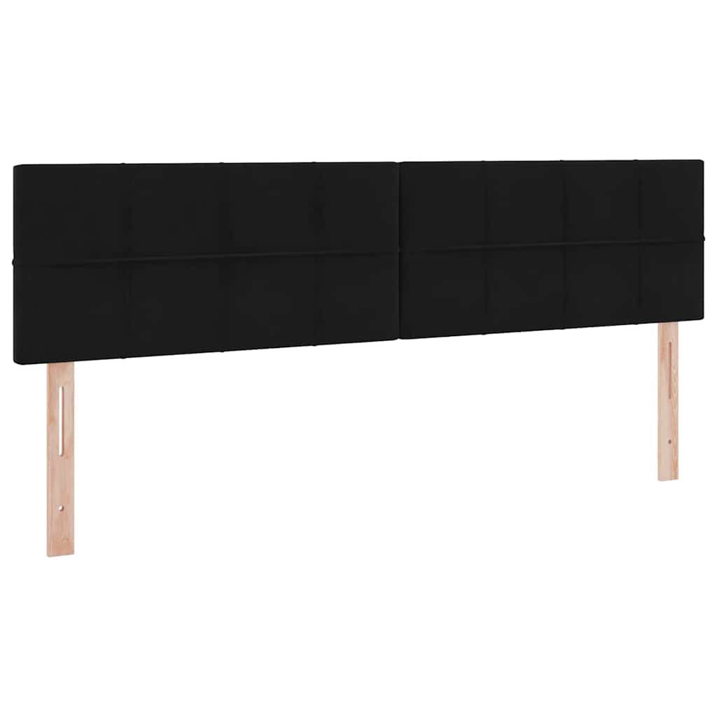 Lit de rangement avec tête de lit noir 180 x 200 cm en velours - 9