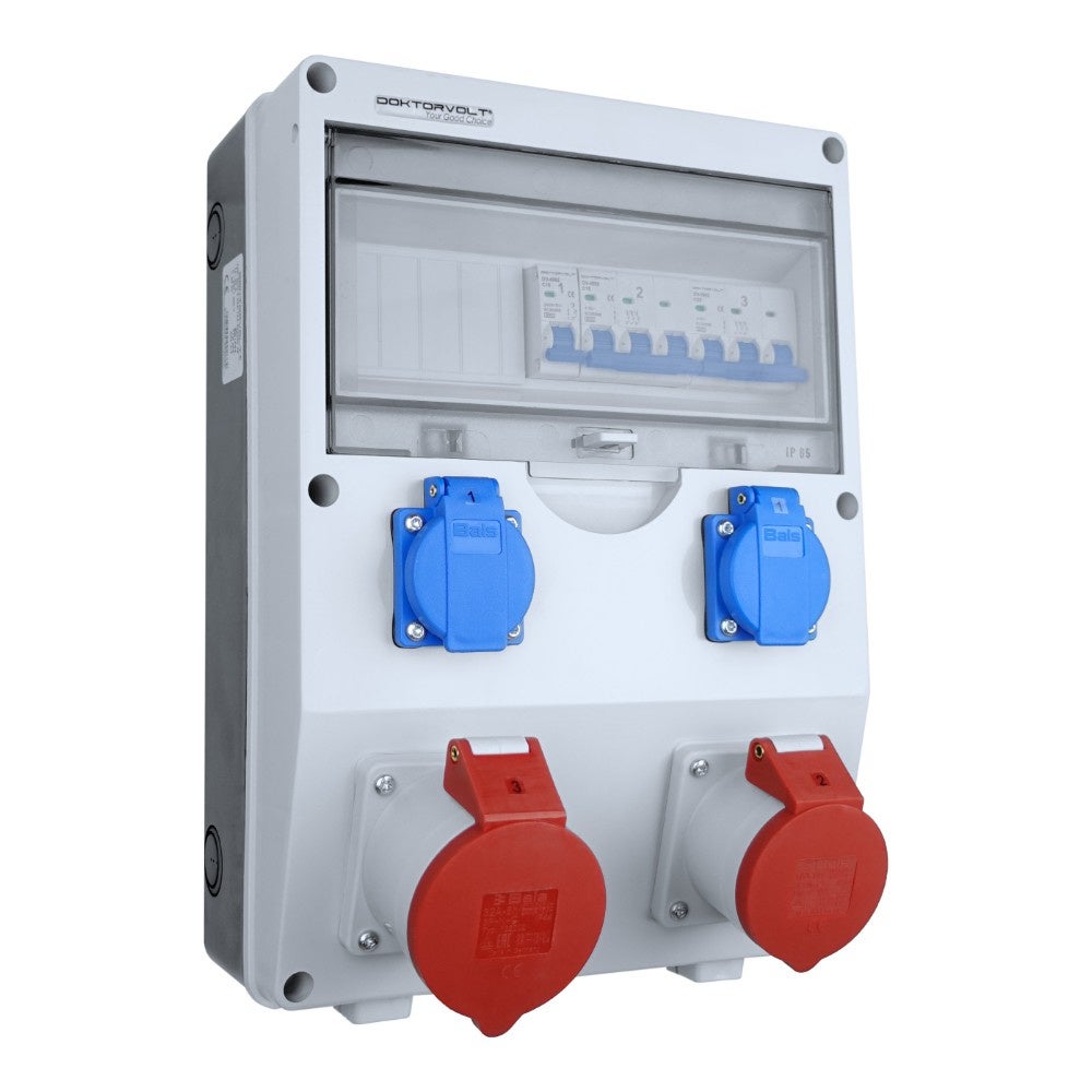Rozdzielnica budowlana ECO-S 32A 16A 2x230V Schuko gniazda Bals Doktorvolt DV-2619-D