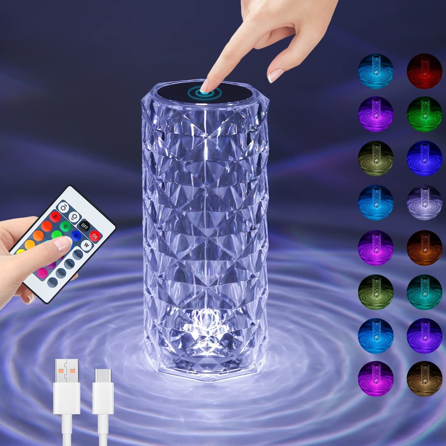 Lámpara De Mesa LED ZMH Con Control Táctil Y Regulación De Brillo - 240lm, USB, Interior/Exterior IP20
