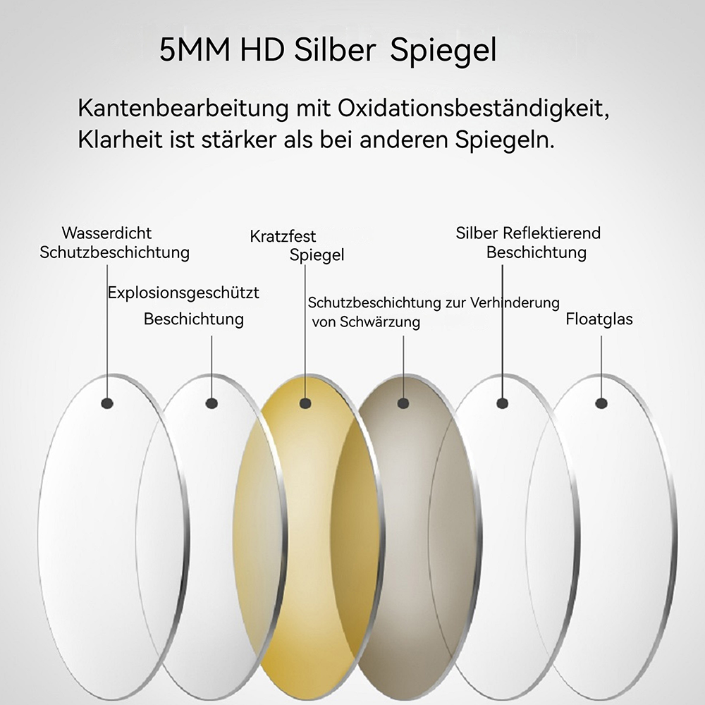 Miroir avec 3 mode lumière smart réglables ovale pour salle de bain 60x90 cm miroir de maquillage - 7