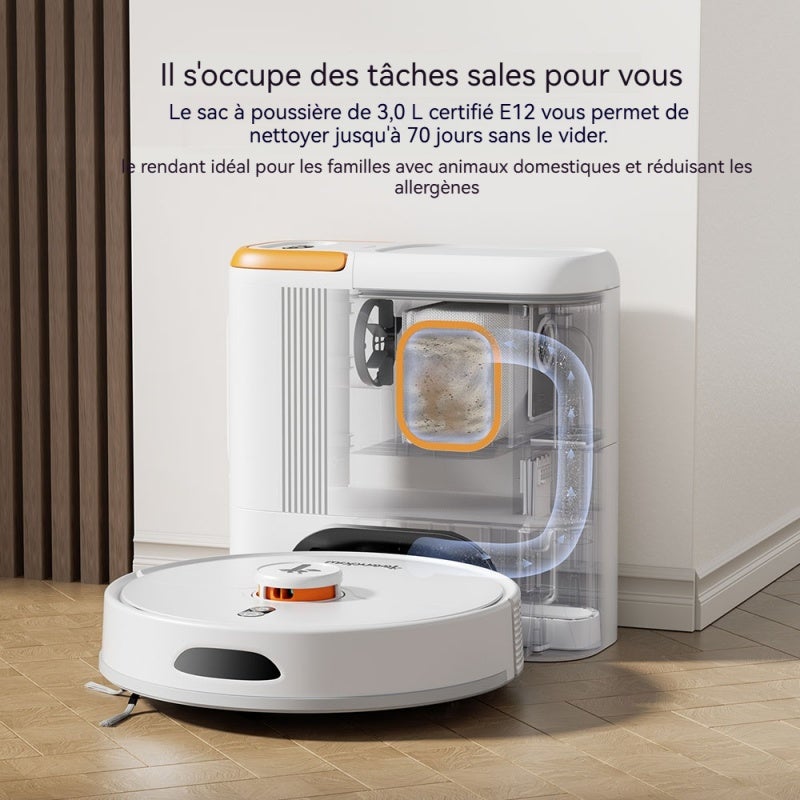 Teendow D20S Max+ aspirateur robot laveur connecté, contrôle par application et commande vocale, robot nettoyeur intelligent pour sols durs et tapis - 3